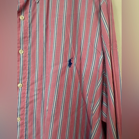 Ralph Lauren Red White Blue Striped Button Down Shirt Men’s 3XB - Picture 3 of 4